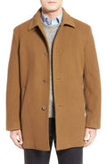 Mens 3-button Cashmere Wool Topcoat In Camel G73013