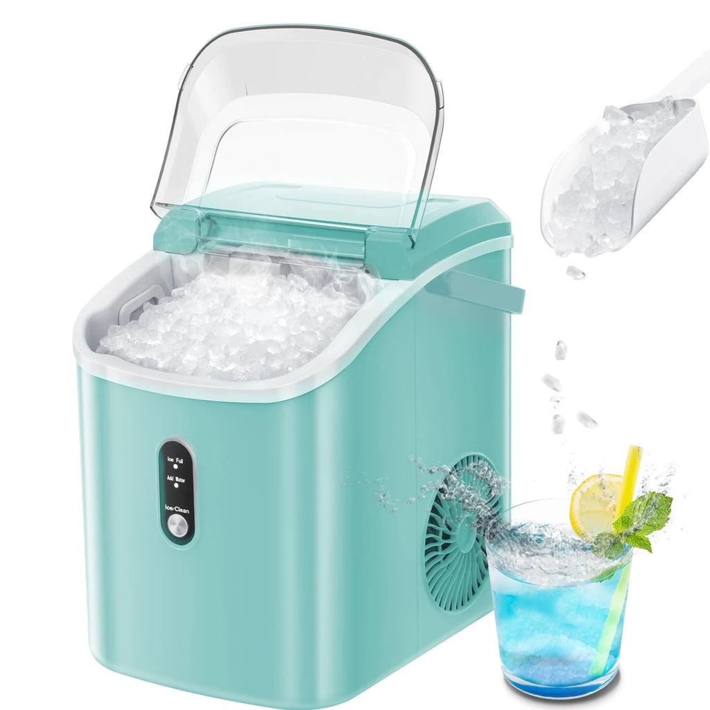 Nugget Ice Maker Countertop 33lbs/24H Self-Cleaning Portable Ice Machine Gray Q280