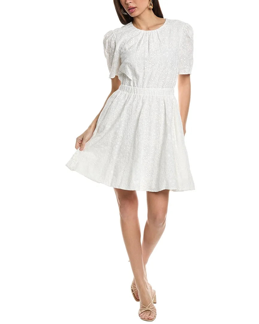 White Eyelet Mini Dress S66738