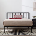 Black Metal Platform Bed with Headboard Z948913