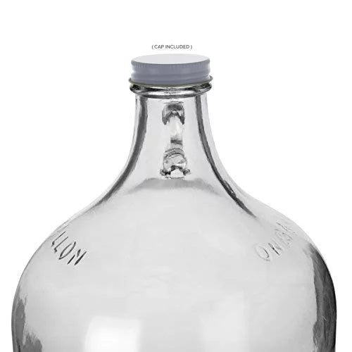 One Gallon Glass Jug with White Metal Screw Cap, Set of 12 O463
