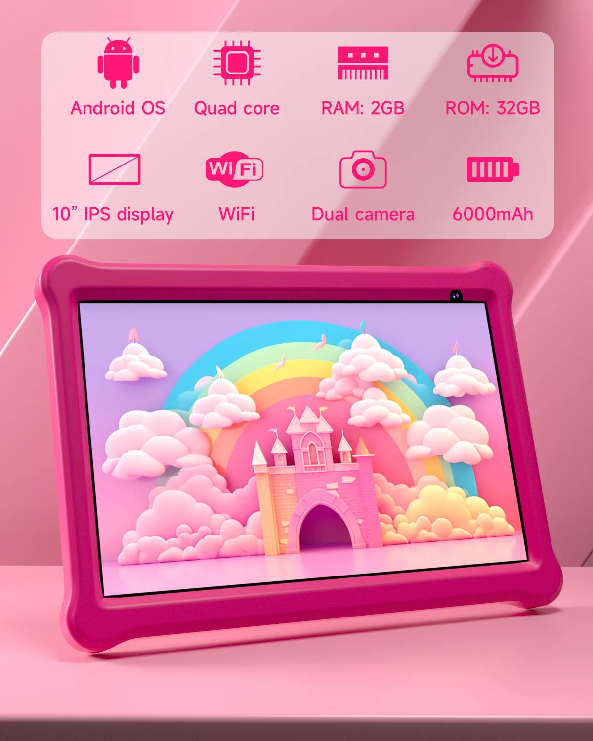 10 inch Android 12 Kids Tablet 32GB with Shockproof Case B410