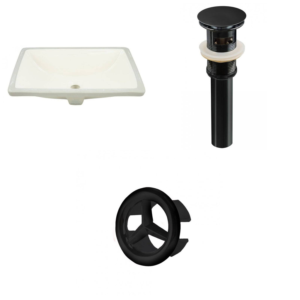 18.25-in. W Rectangle Undermount Sink Set in Biscuit T946