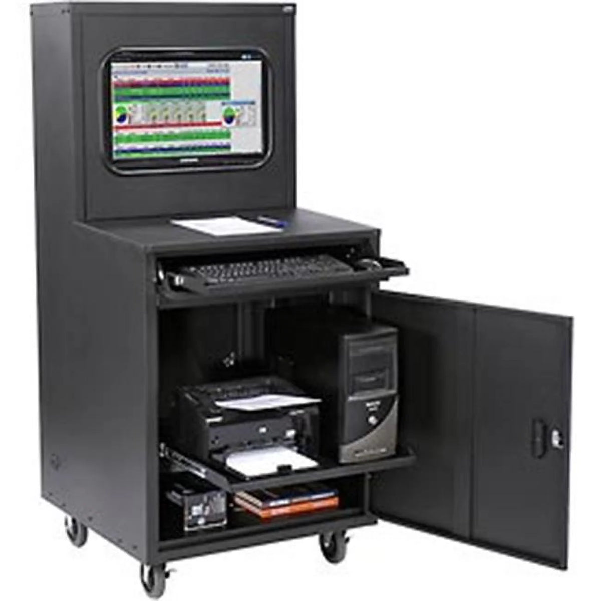 Black Industrial Computer Cabinet B72154
