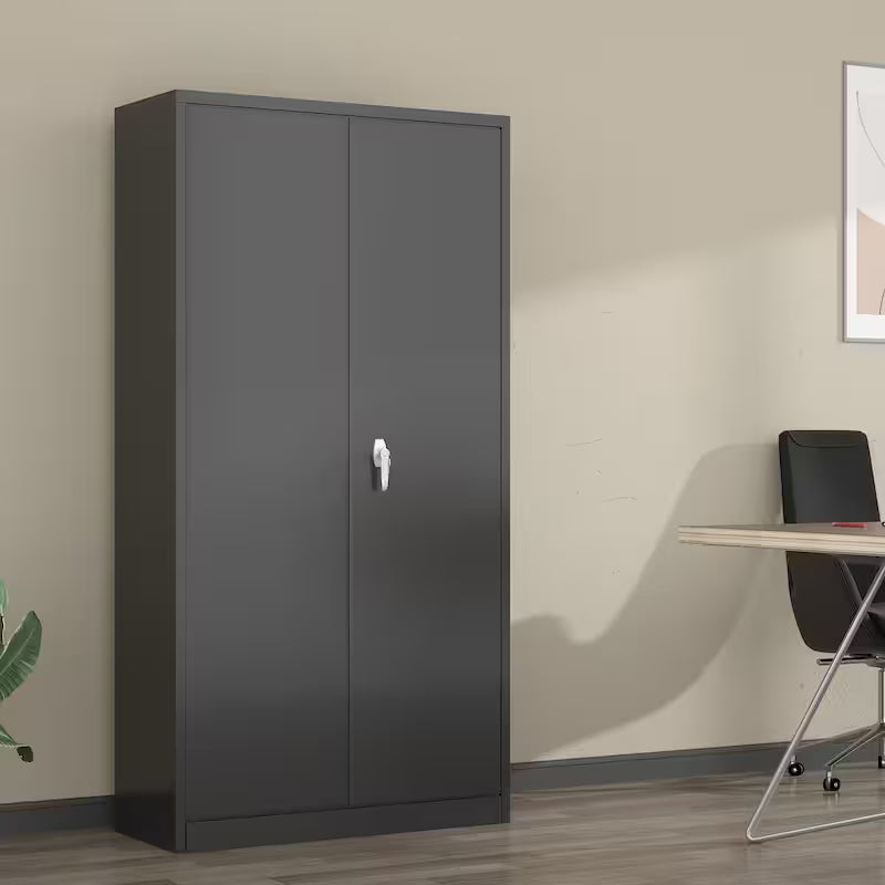 Metal Storage Cabinet Set in Black S1196