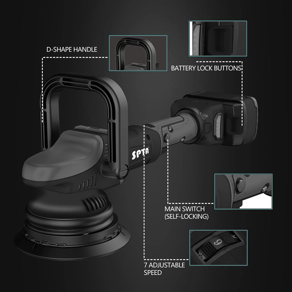 18V Cordless Car Polisher 15mm Orbit 7 Variable Speed X86981