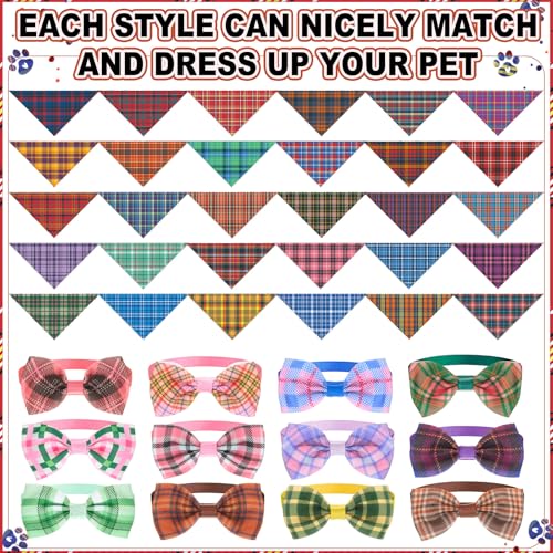 Adjustable Plaid Striped Dog Bandanas T3241