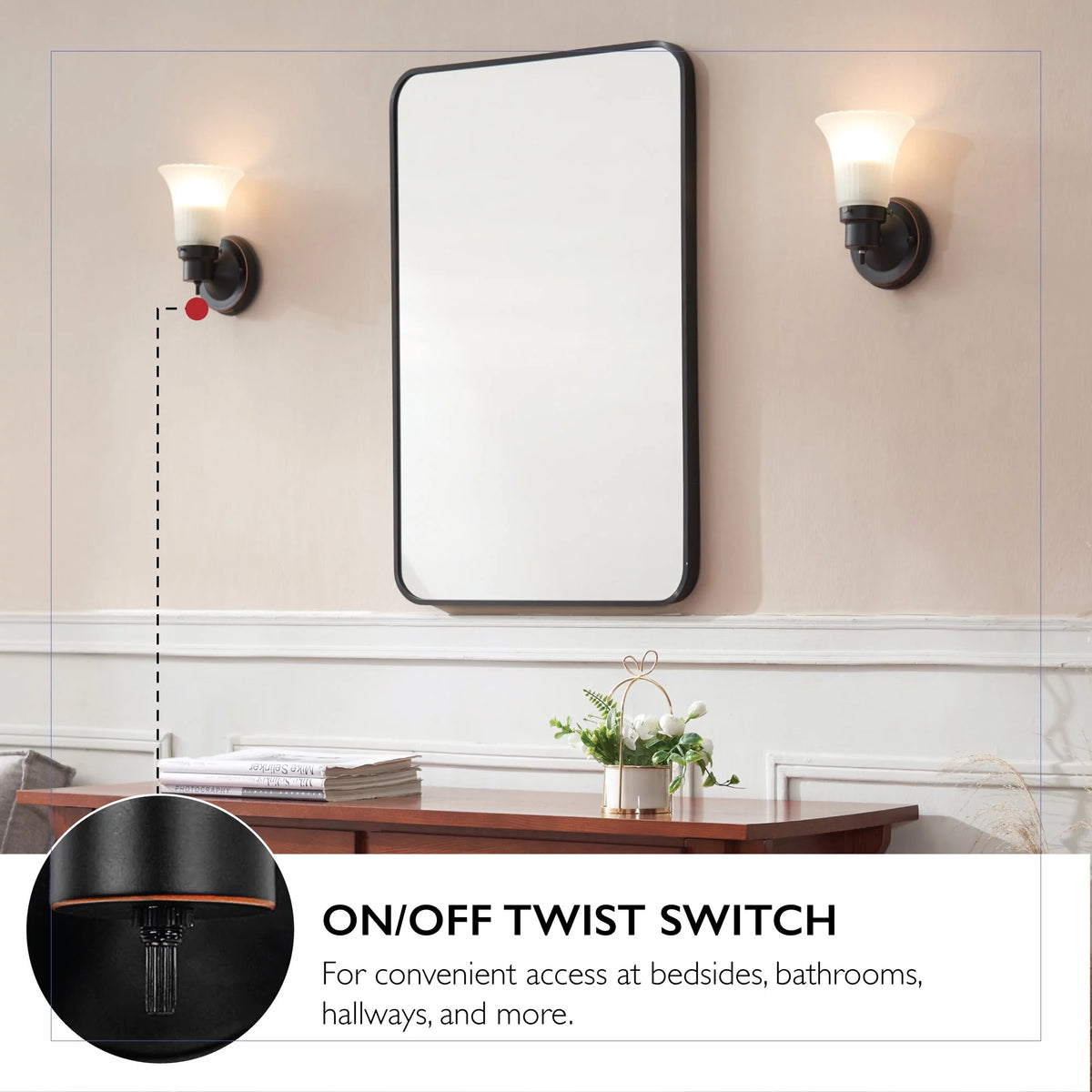 1-Light Dimmable Wall Sconce with Frosted Flute Glass D841