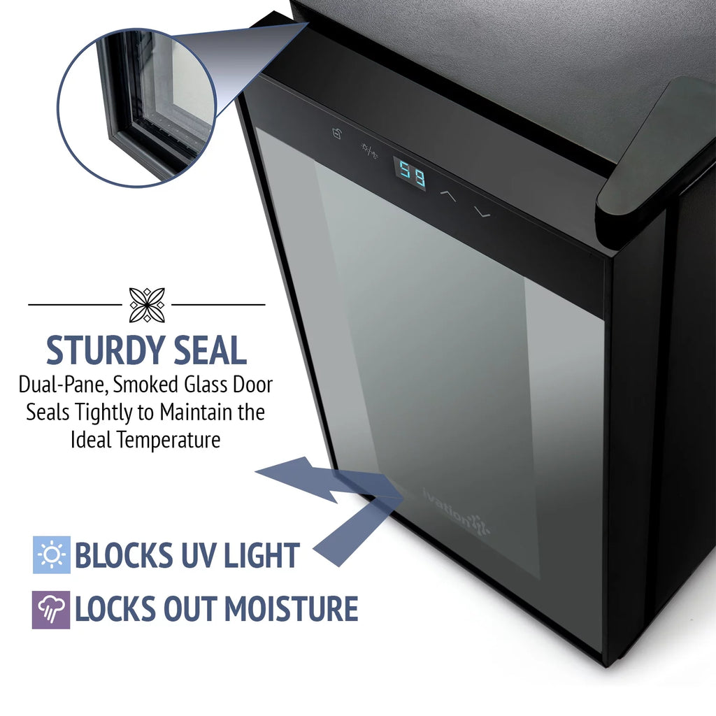 12 Bottle Thermoelectric Freestanding Wine Cooler Black P55241