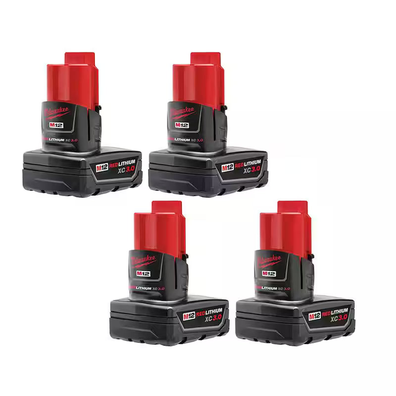 12-Volt Lithium-Ion 3.0 Ah Battery Pack 4-Pack O390147