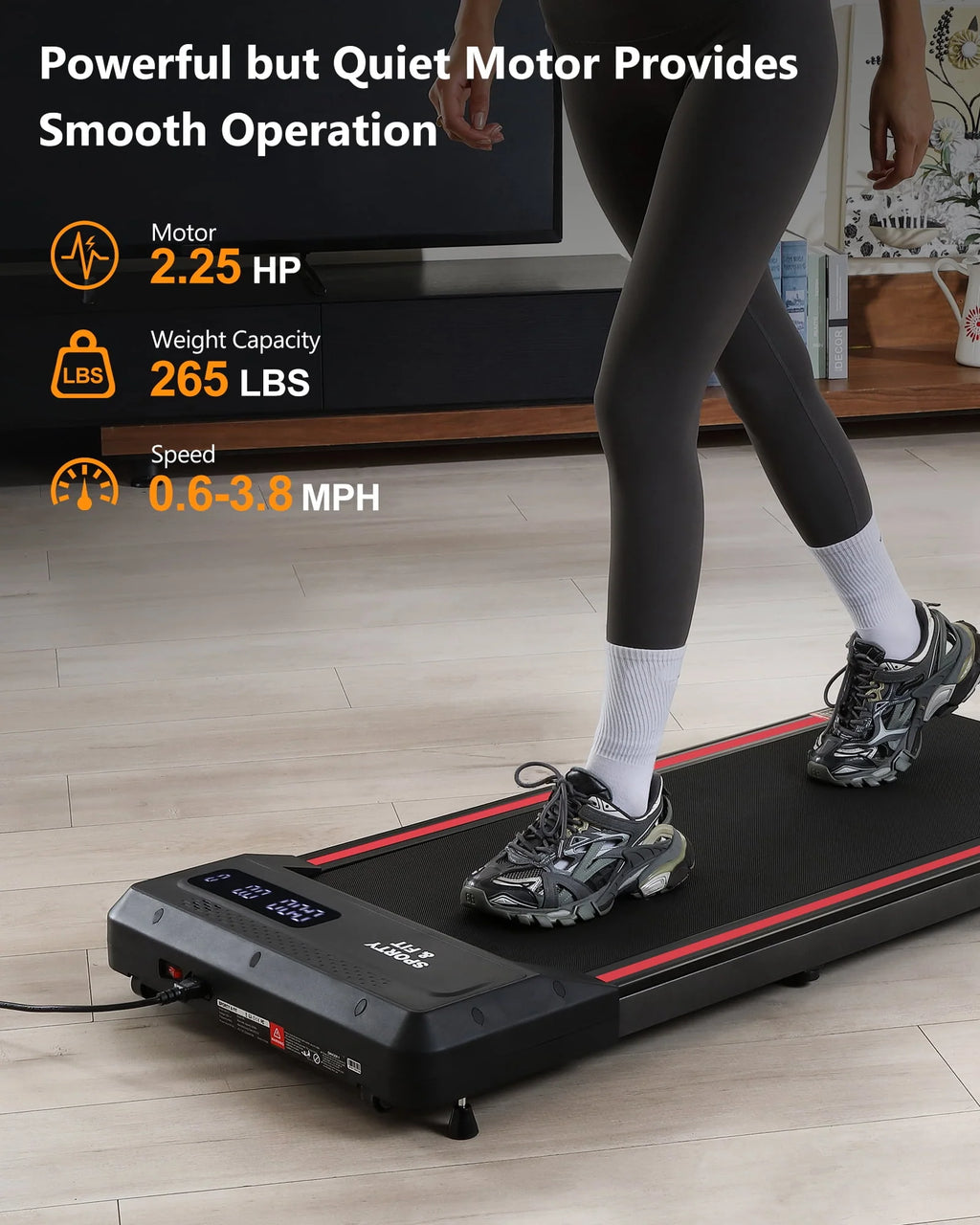 2.5 HP Under Desk Treadmill with Remote Control O14448