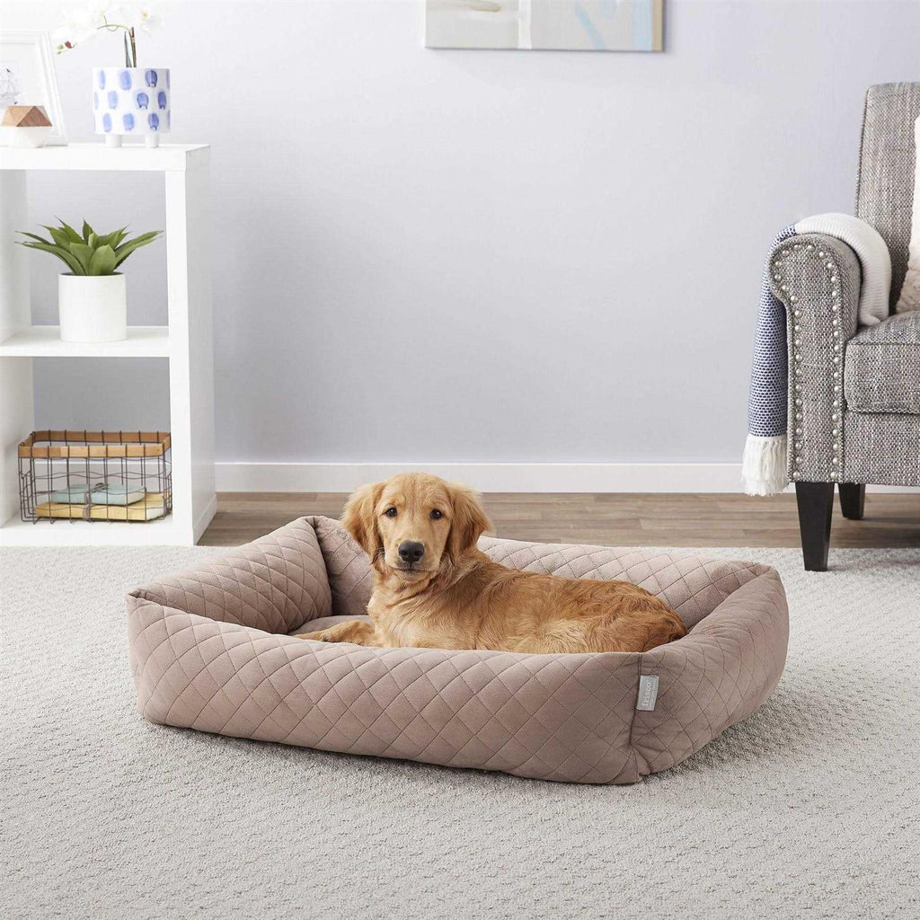 Velvet Rectangular Bolster Cat Dog Bed G84144