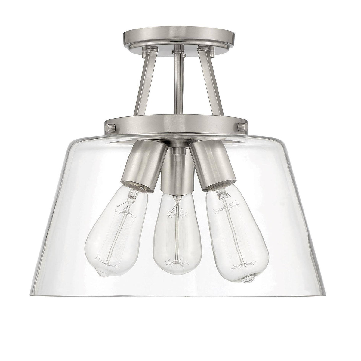 3 Light Semi-Flush Mount Satin O6862