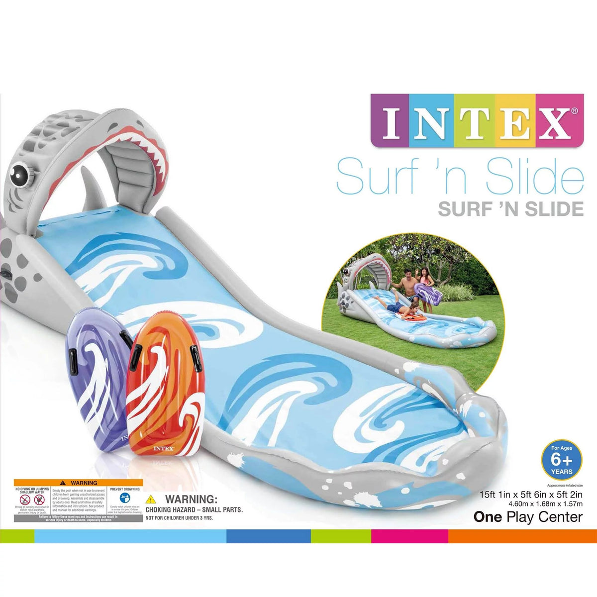 Inflatable Outdoor Splash Water Slide with 2 Surf Riders J1566