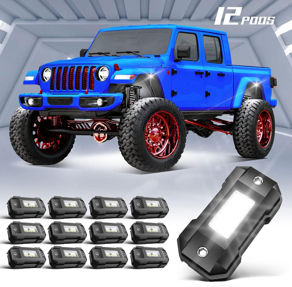White 20 Pods Waterproof LED Rock Lights L7374