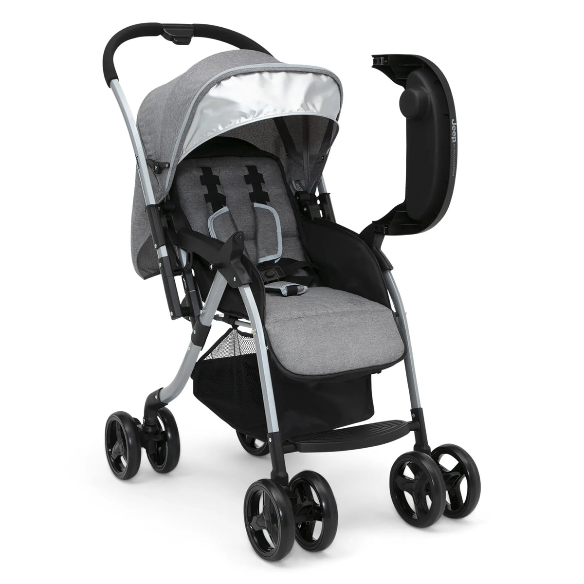 Grey Tweed Reversible Handle Stroller D581
