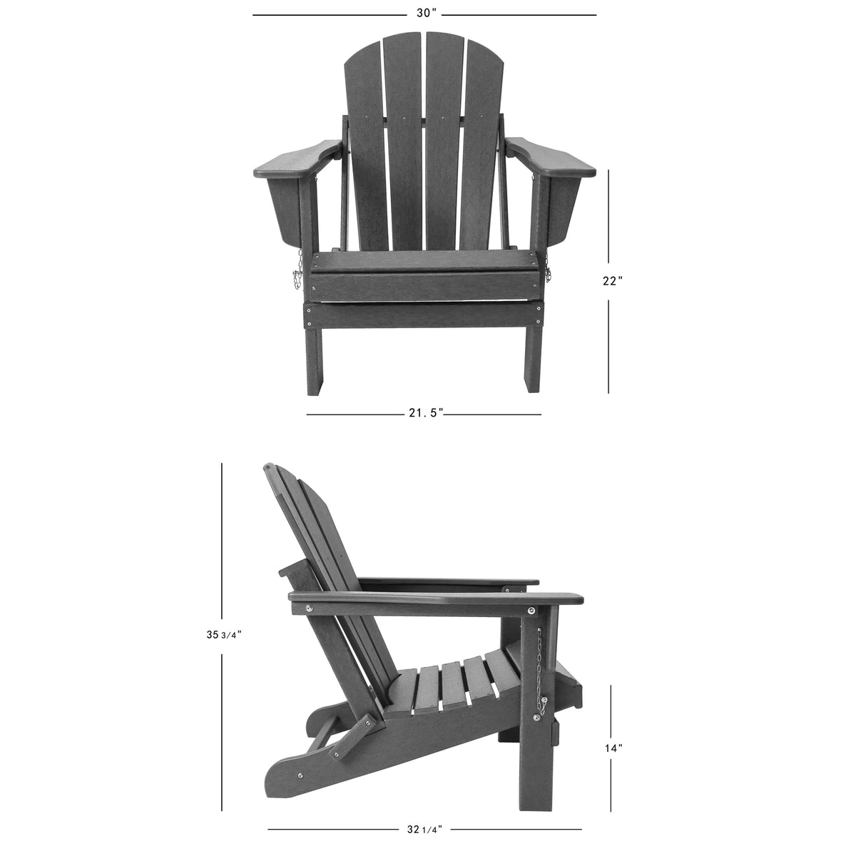 Folding HDPE Adirondack Chair J540