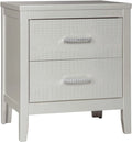 2 Drawer Nightstand with Faux Shagreen Drawer Fronts Q106