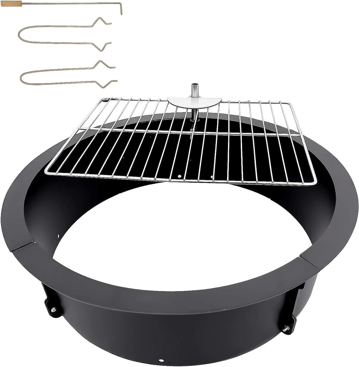 Fire Pit Ring with Cooking Grill J8378