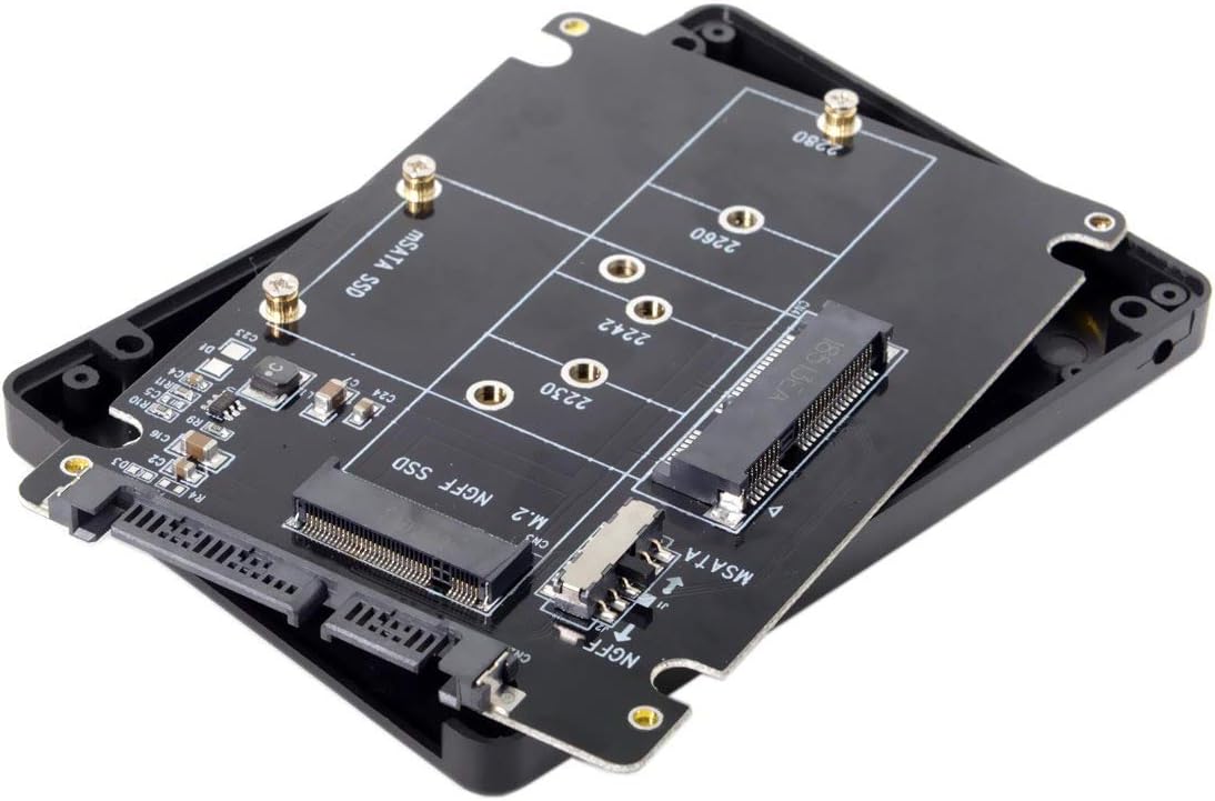 M.2 NGFF B-Key & mSATA SSD to SATA Adapter Enclosure with Switch K3017
