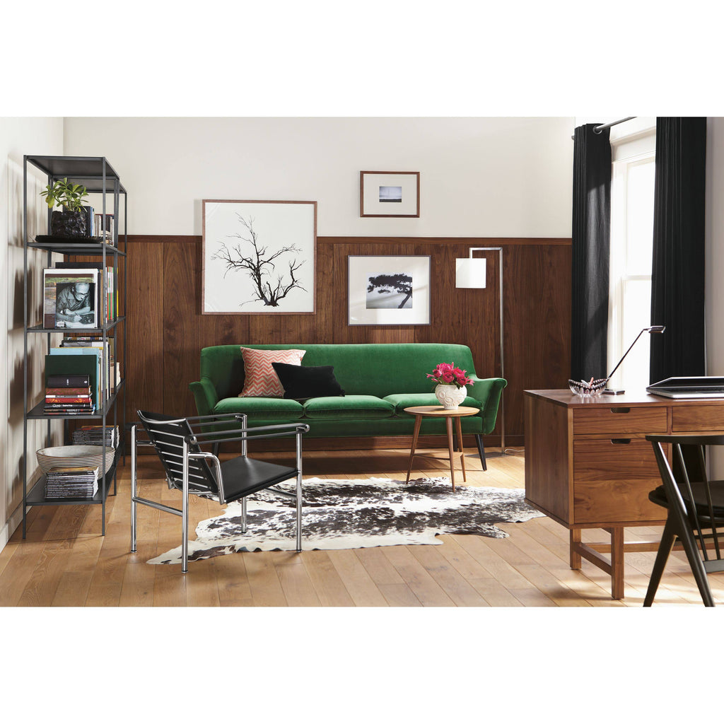 Modern Slim Bookcase Recycled Natural Steel Black M505
