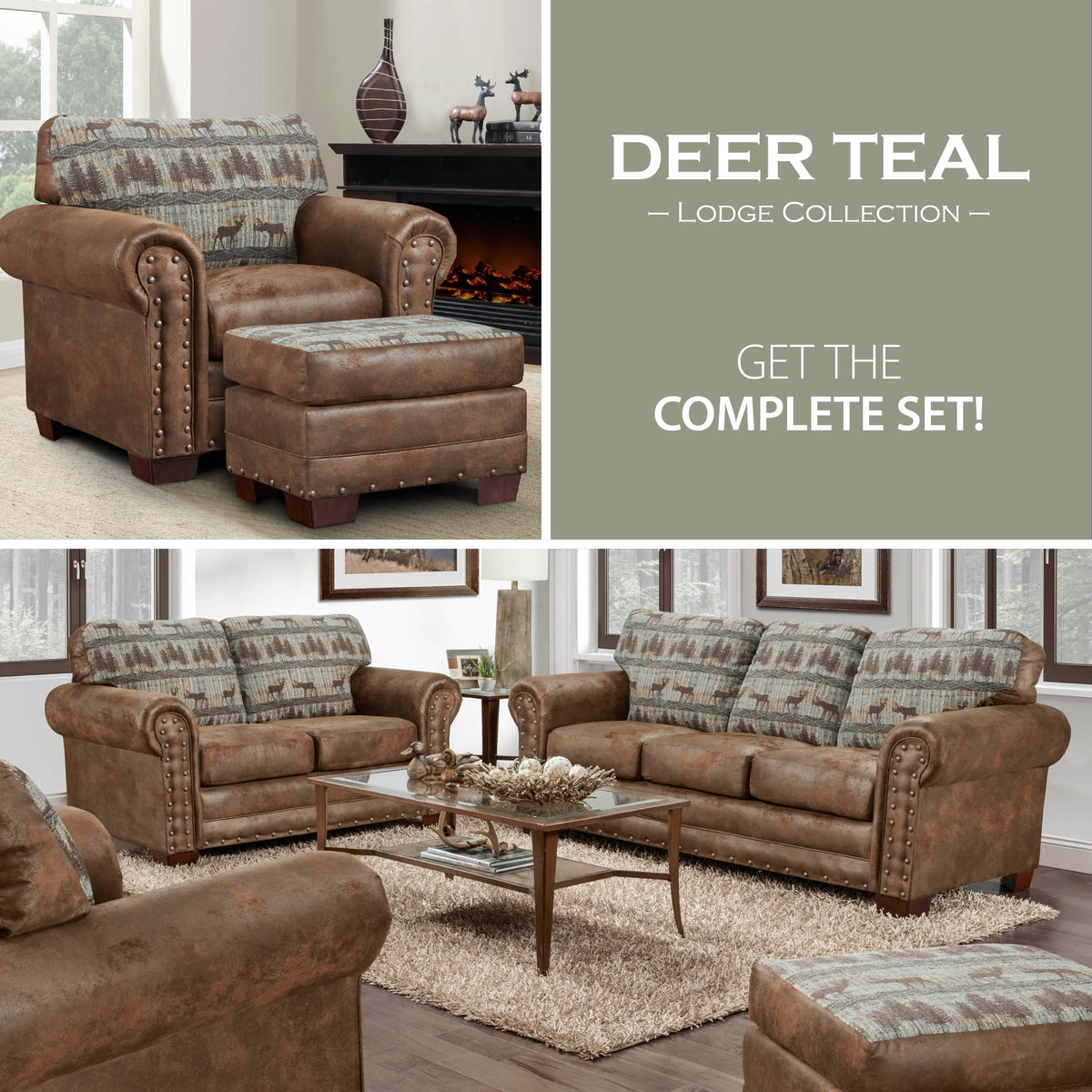 Teal Tapestry Loveseat D513509