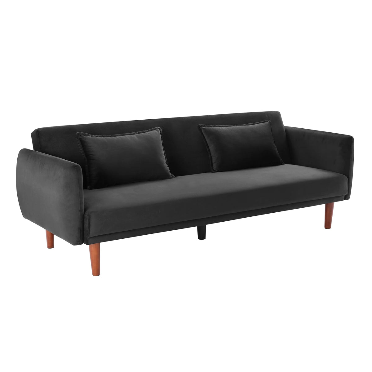 Black Velvet Convertible Sofa Bed F86200