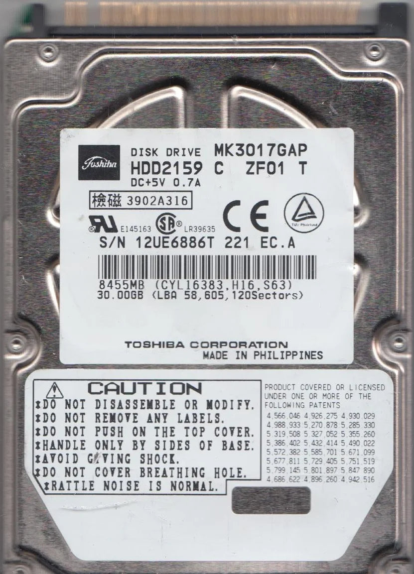30GB IDE 2.5 Hard Drive X63987