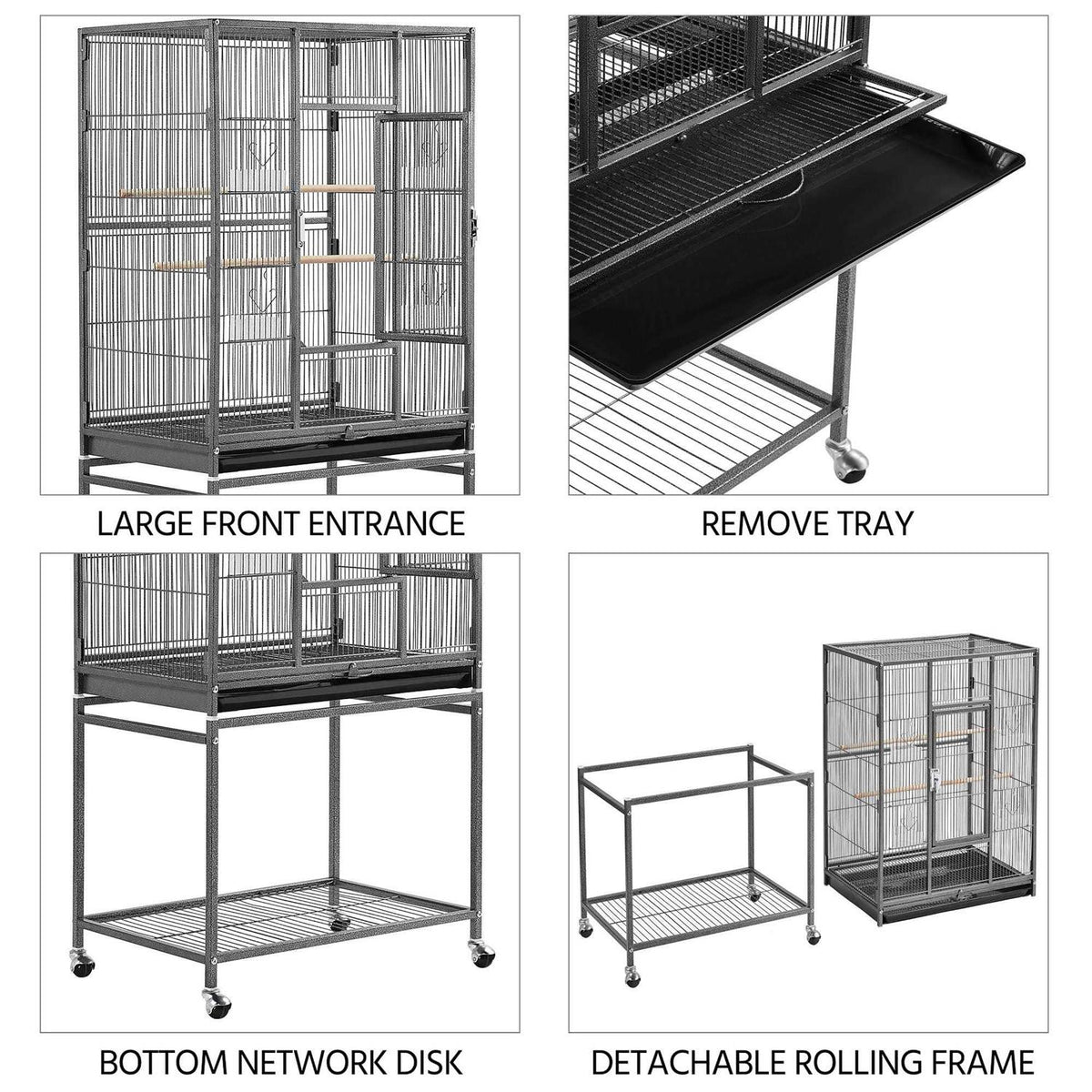 Metal Bird Cage with Rolling Stand T224787