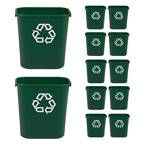 Black 7-Gallon Plastic Wastebasket, Pack of 4 Y615796