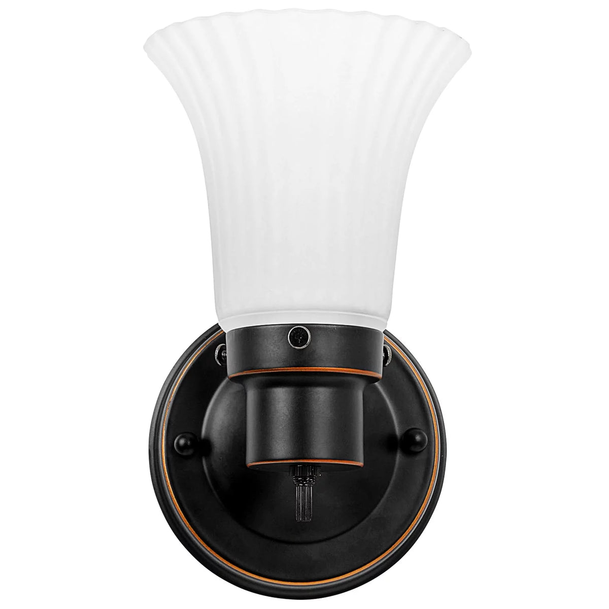 1-Light Dimmable Wall Sconce with Frosted Flute Glass D841