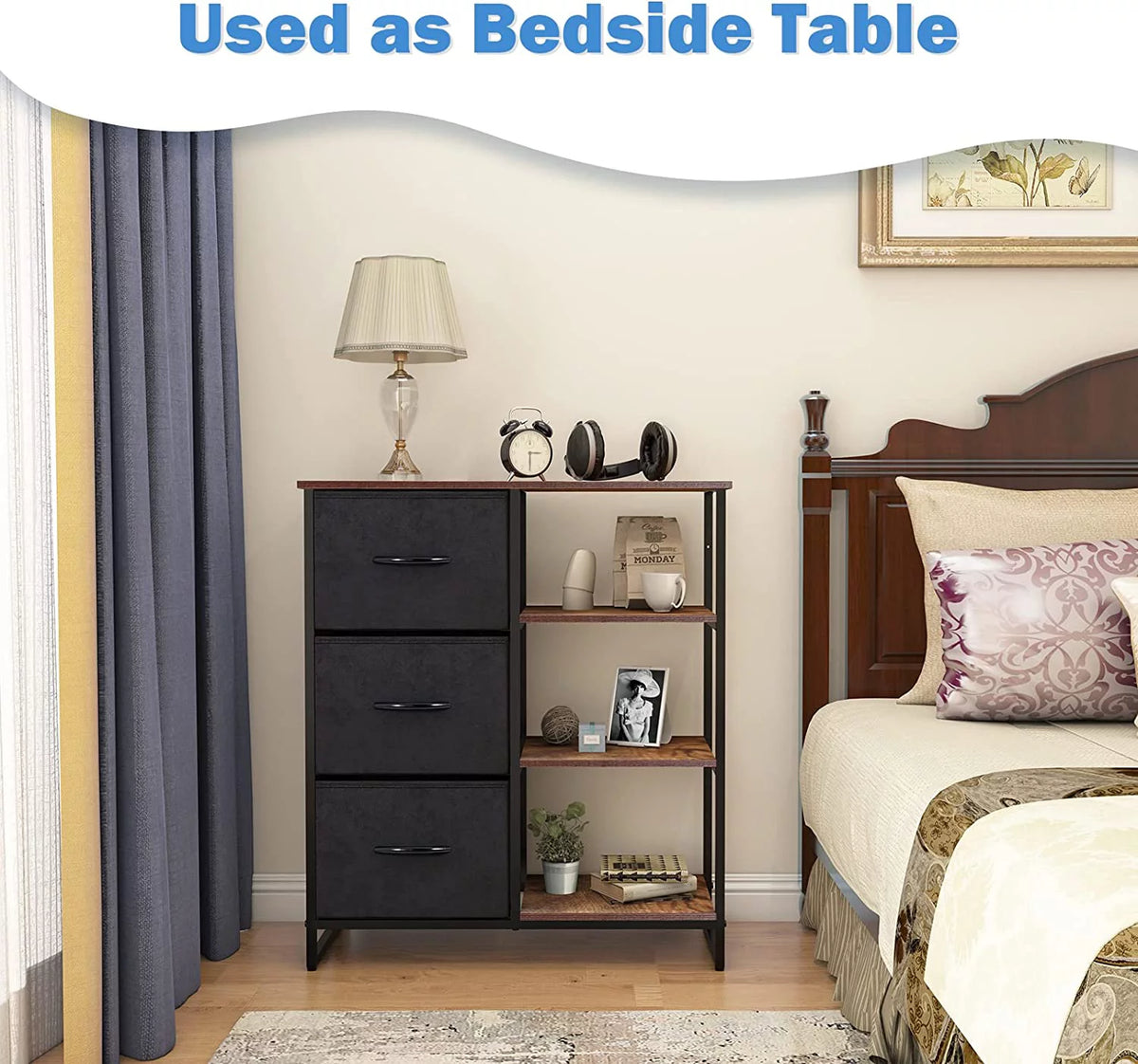 3 Drawer Dresser with Shelves A669