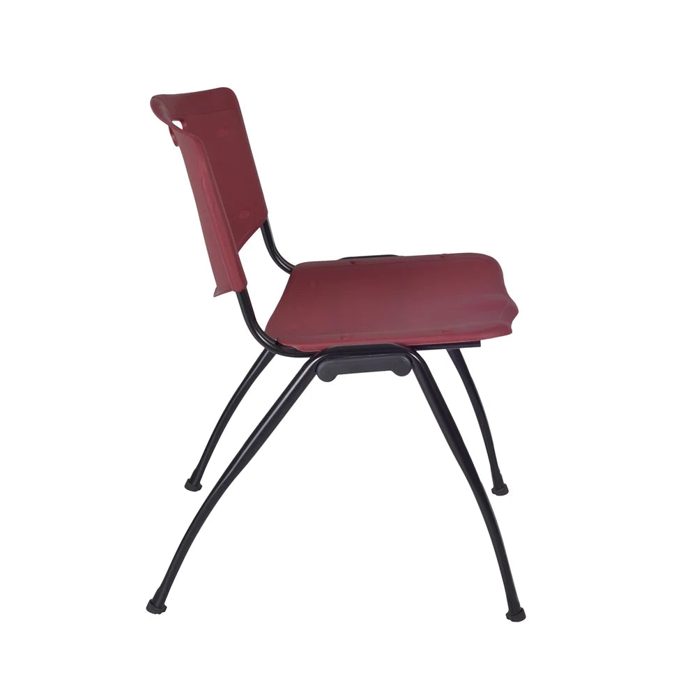 48" Square Breakroom Table & 4 Stack Chairs Z818