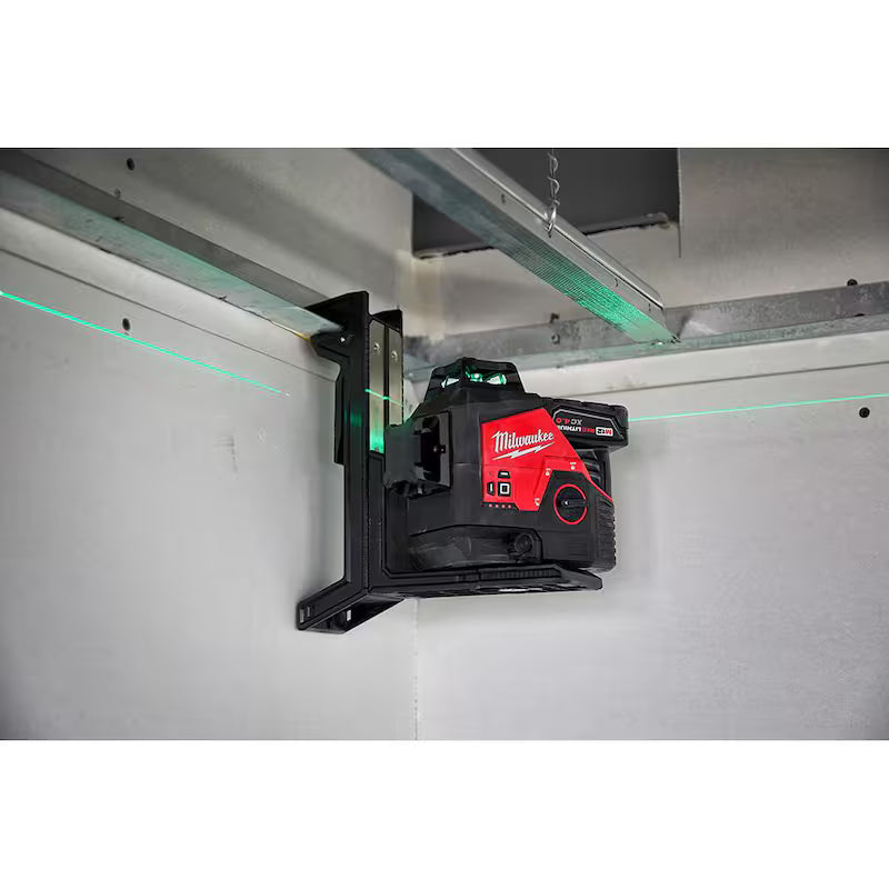 12-Volt Cordless Green 3-Plane Laser Level Kit with Laser Detector E8544