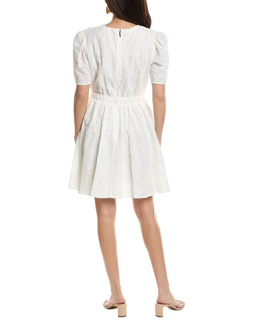 White Eyelet Mini Dress S66738