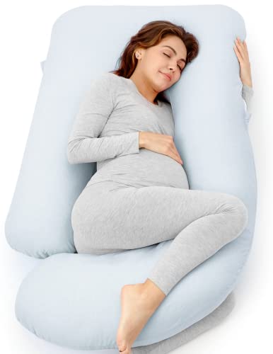 U Shaped Full Body Maternity Pillow with Removable Cover, Grey H147895