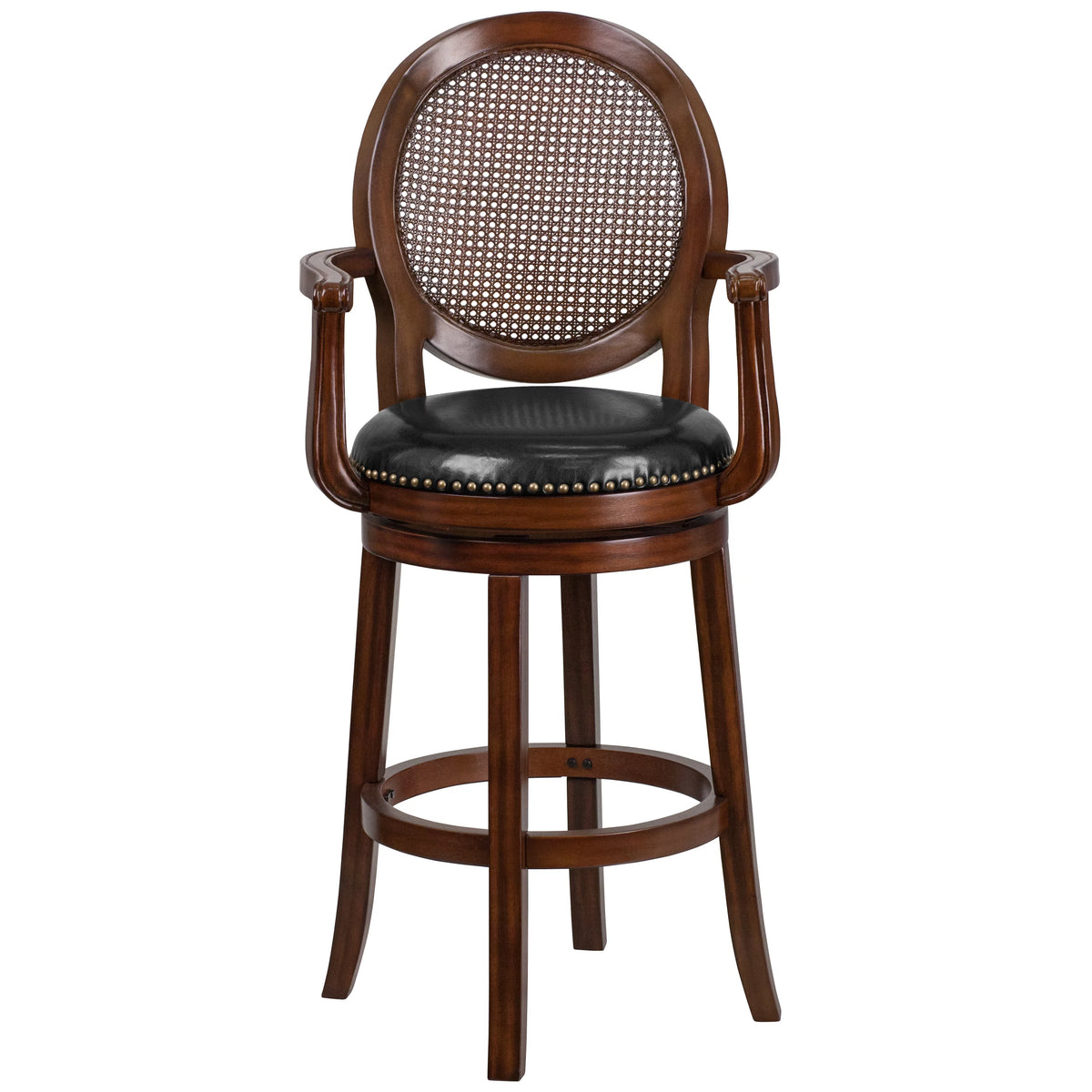 Expresso Wood Barstool with Arms N724