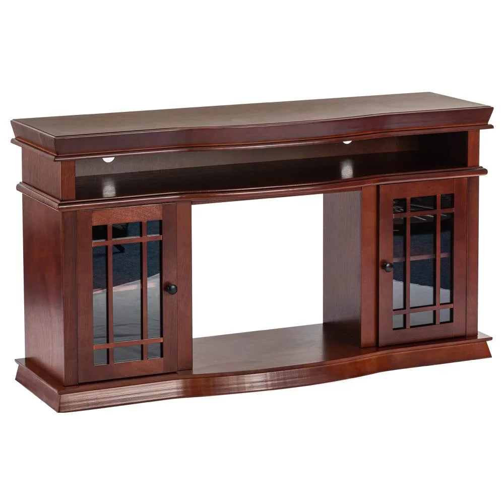60" x 33" Warm Cherry Finish Fireplace TV Stand C664582