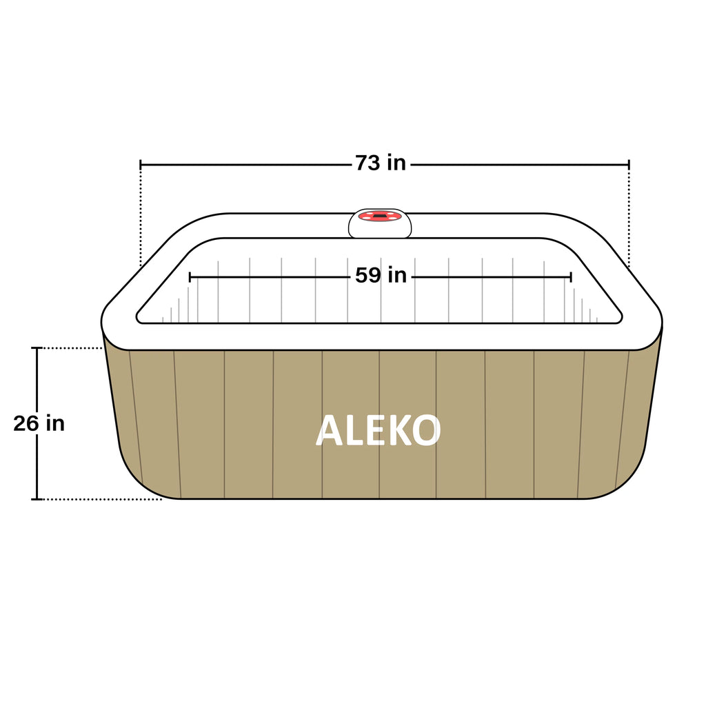 6 Person 100-130 Jet Inflatable Hot Tub Spa with Cover Z192510