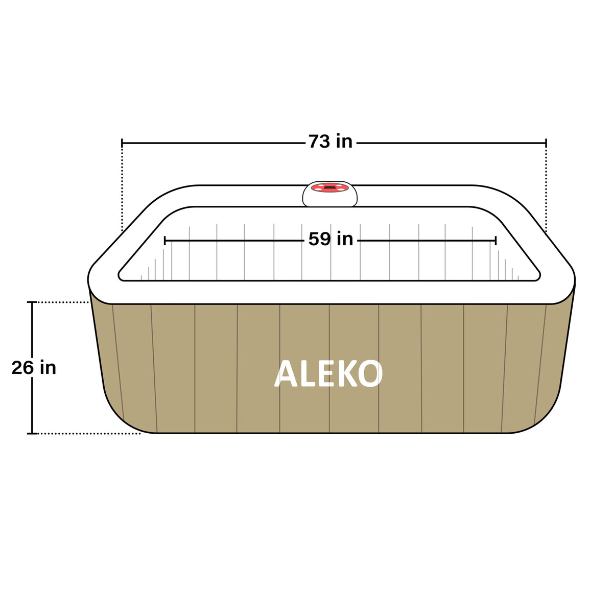 6 Person 100-130 Jet Inflatable Hot Tub Spa with Cover Z192510