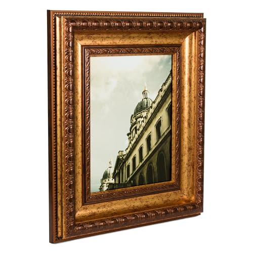 Aged Gold Picture Frame, 11 by 14-Inch X46281