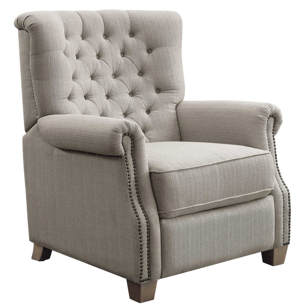 Gray Fabric Upholstery Push Back Recliner Y108