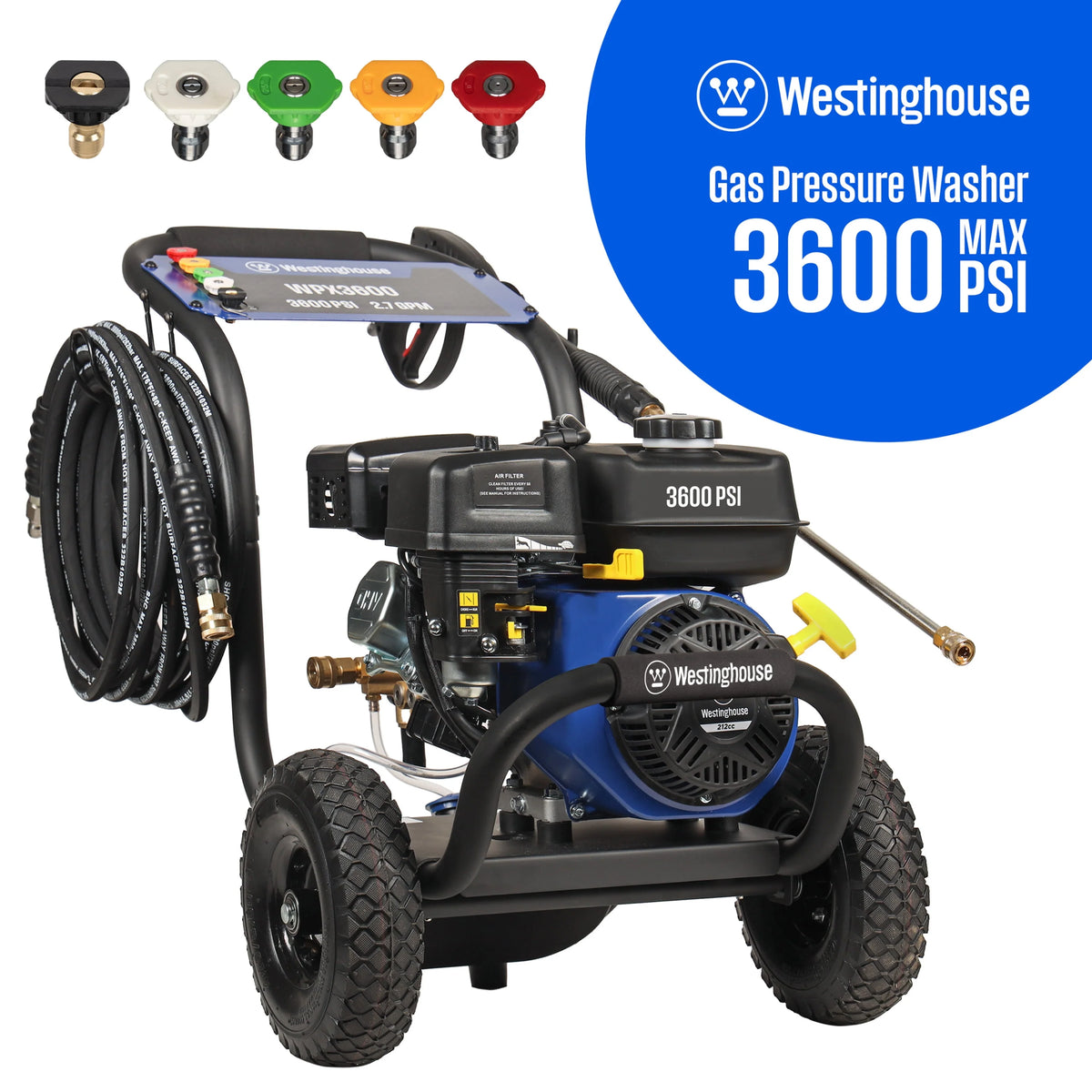 2700-PSI 2.3-GPM Gas Pressure Washer with 4 Nozzles A59739