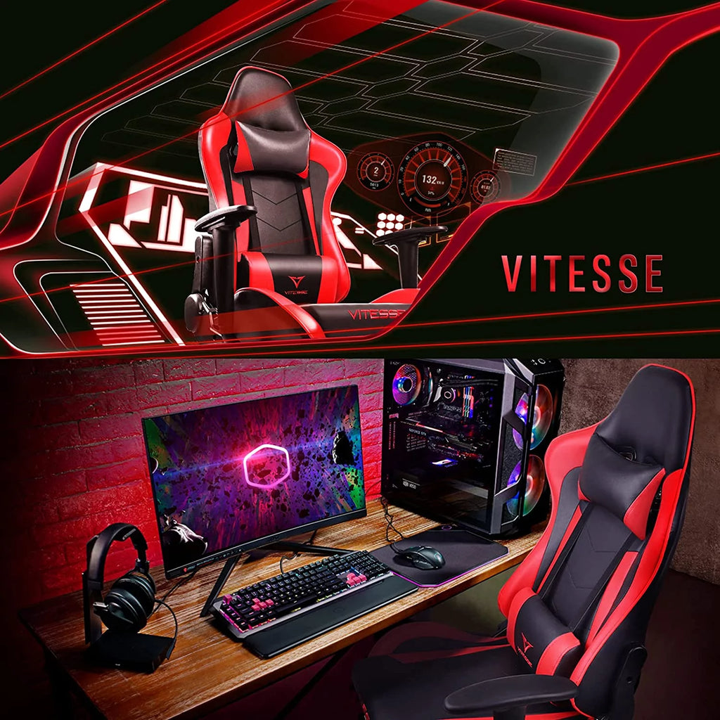 Gaming Chair with Lumbar Support and Headrest U9436