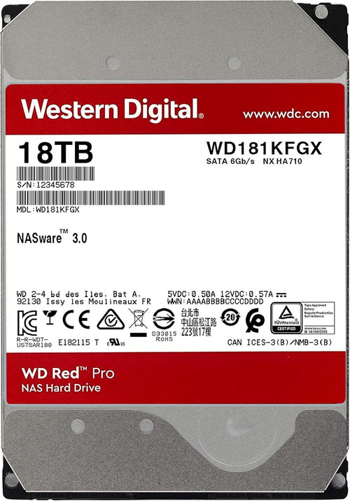 18TB NAS Internal Hard Drive HDD - 7200 RPM, SATA 6 Gb/s, CMR, 256 MB Cache, 3.5 Z446