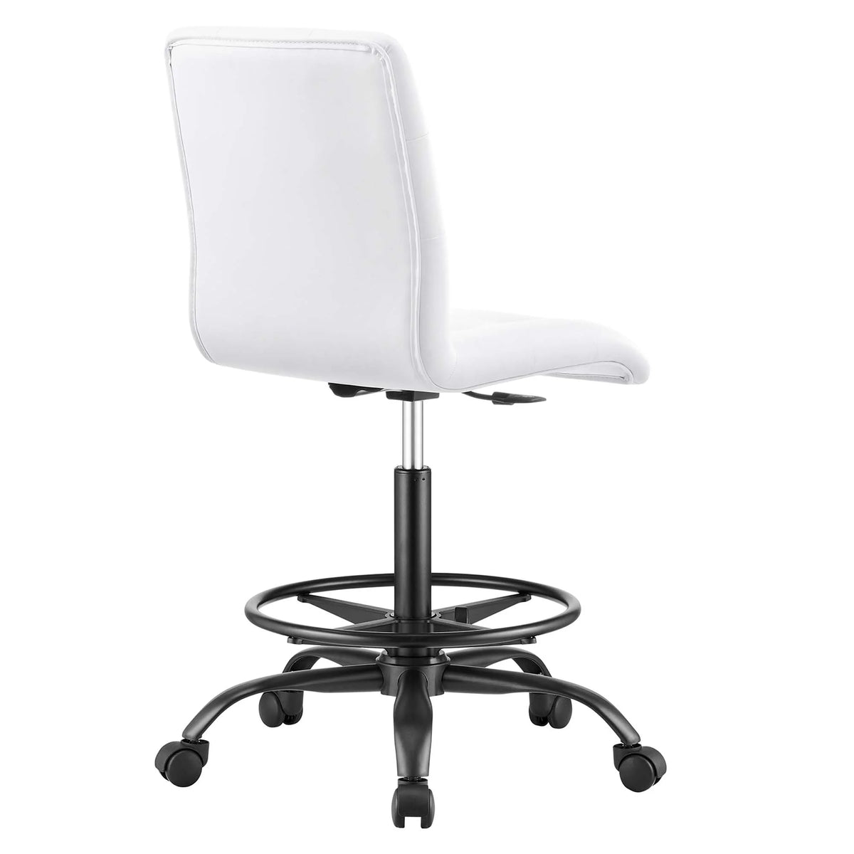 Armless Vegan Leather Drafting Chair I86022