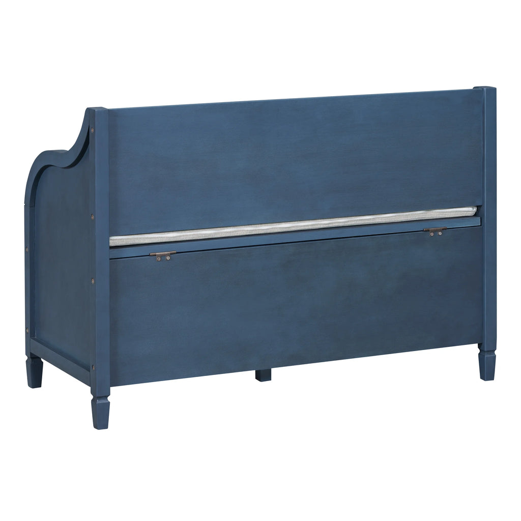 Blue Storage Bench with Hidden Storage K6357