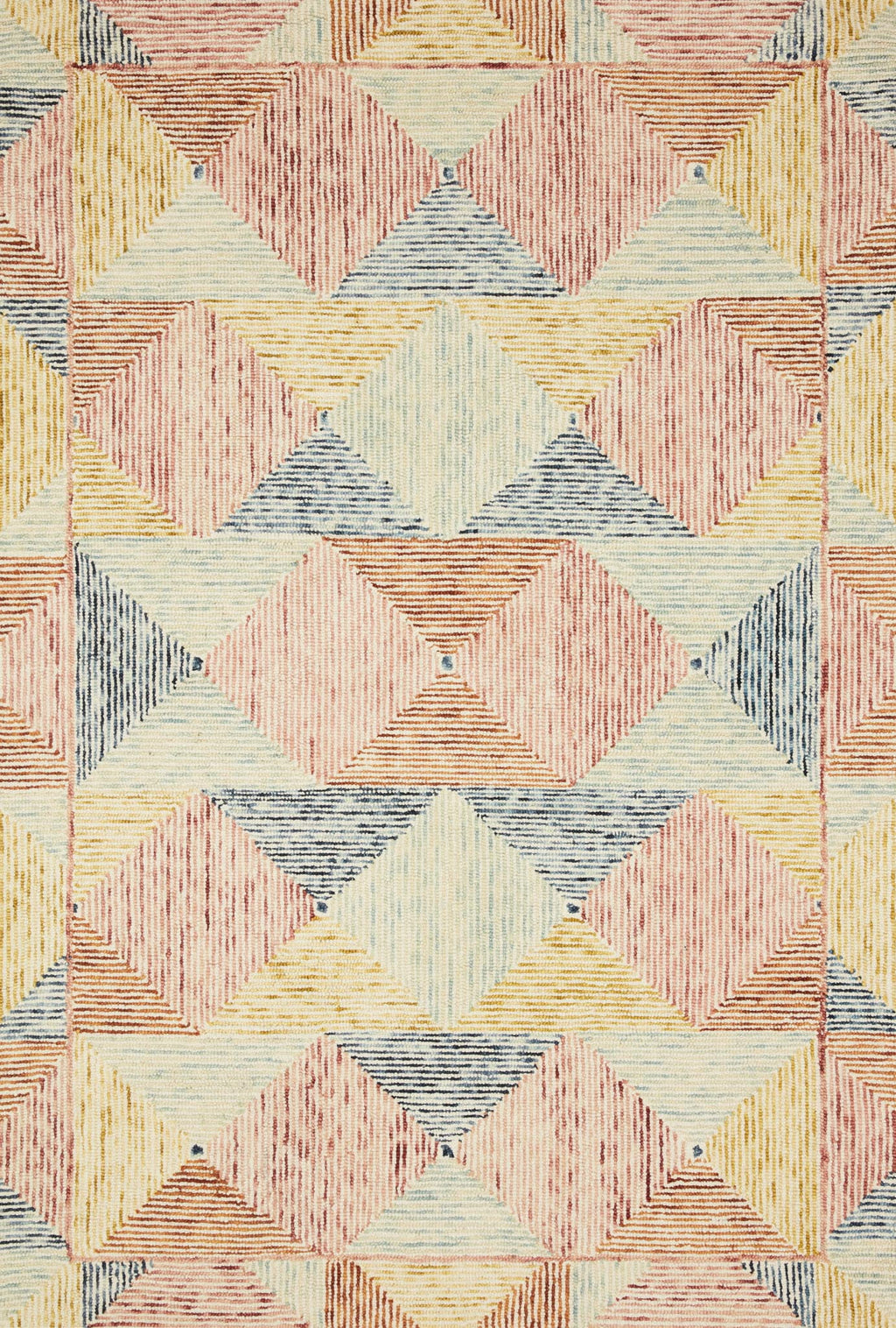 Ivory Multi Geometric Area Rug A37428