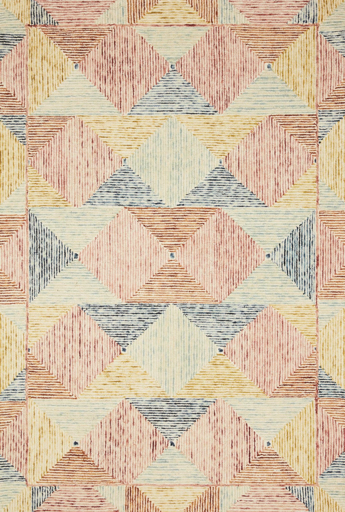 Ivory Multi Geometric Area Rug A37428
