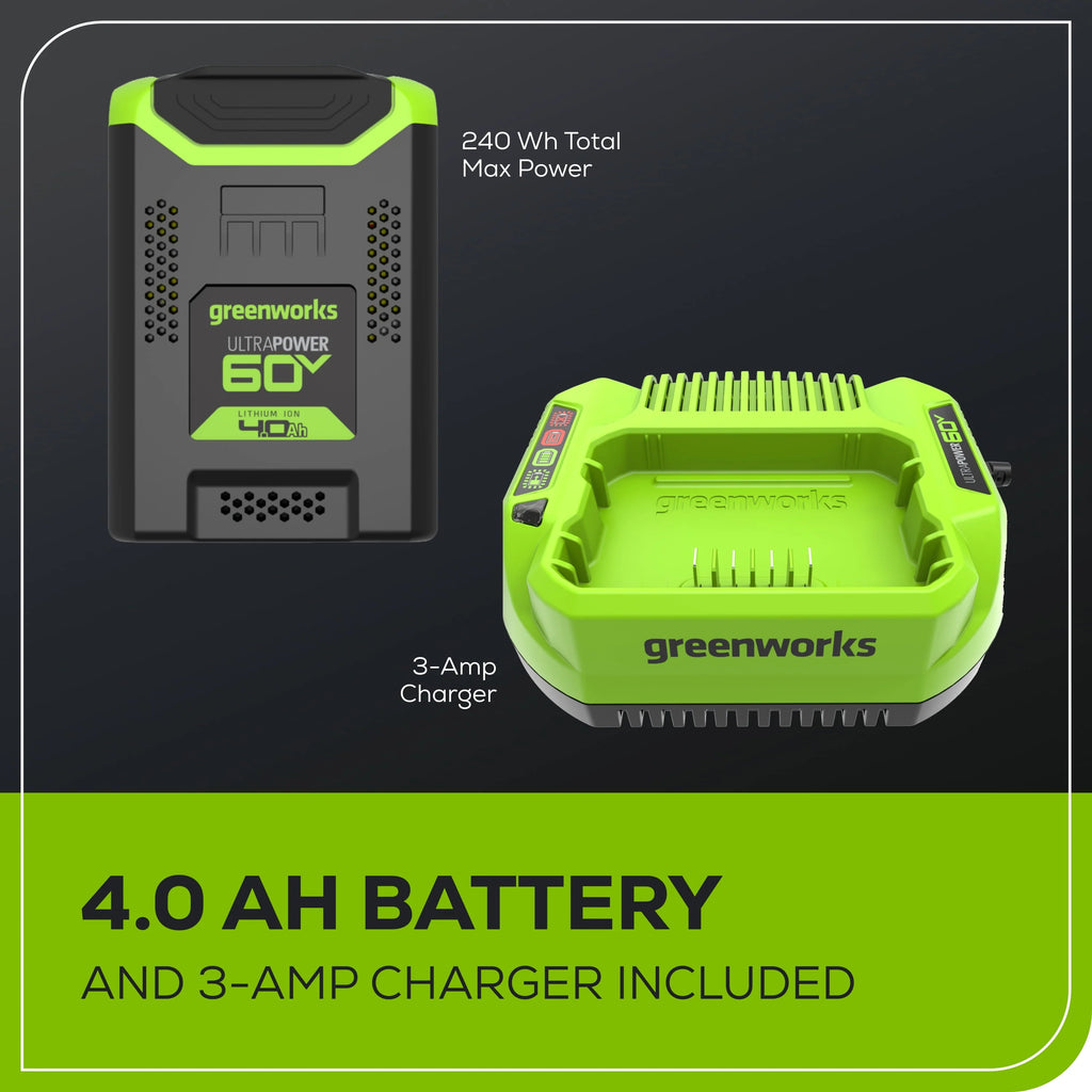 60V Brushless Chainsaw with 4.0 Ah Battery & Charger R179
